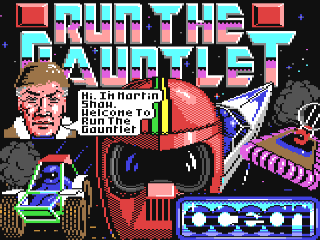 Run The Gauntlet title screen for Commodore 64